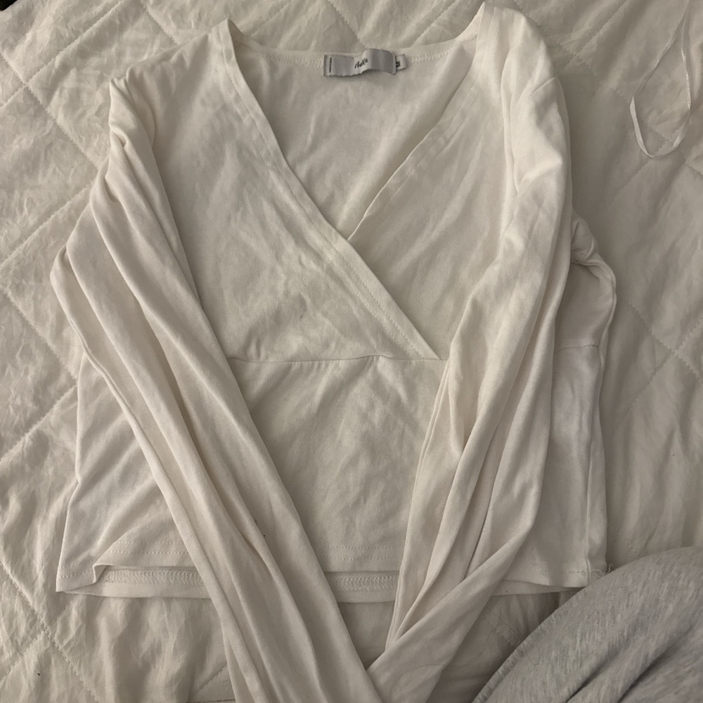 Women's Cream Wrap Top